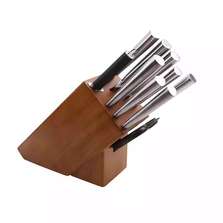 Καυτό μαχαίρι σεφ ανοξείδωτου μαχαιριών κουζινών υψηλής ποιότητας πώλησης 10 κομματιών που τίθεται με το ξύλινο μπλοκ μαχαιριών 